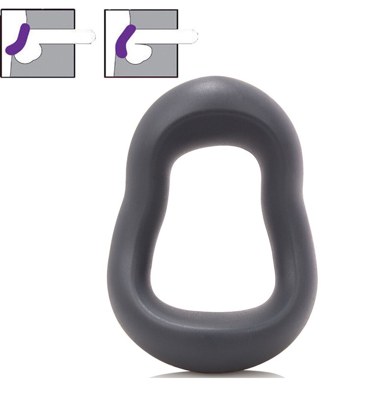 SwingO Curve Cock Ring Silicone Flexible Reversible Bendable – Grey