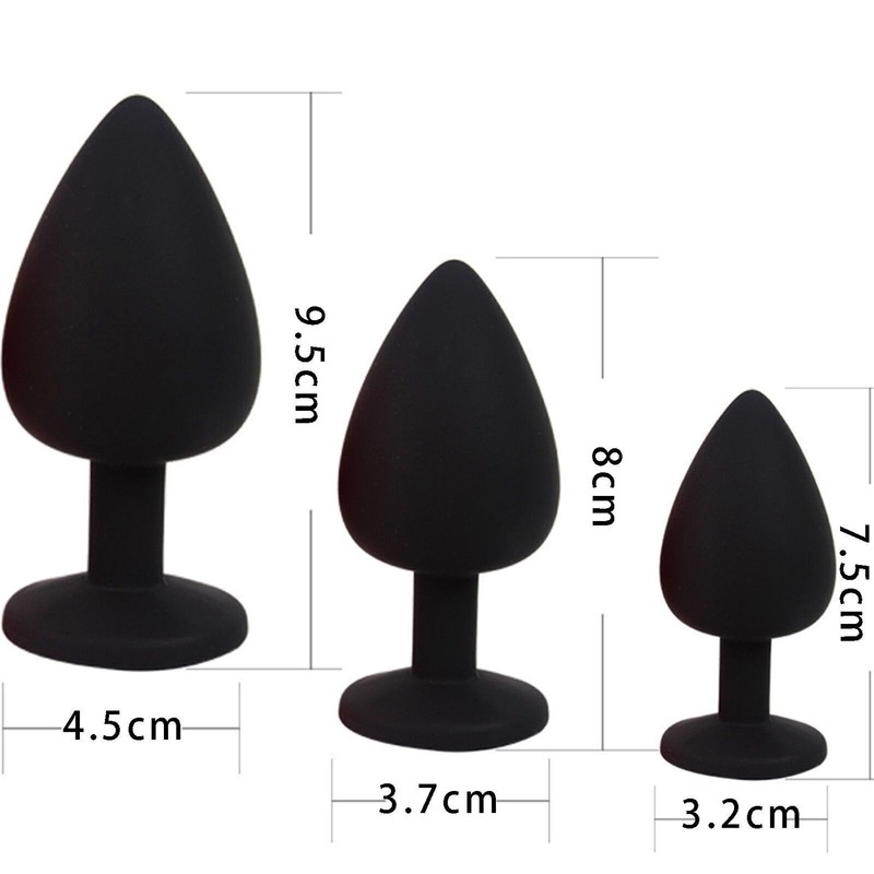 Pink Butt Toy Plug Anal Silicone Jeweled Gem (S/M/L Size) gallery