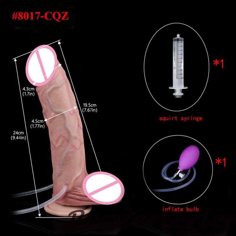 FAAK Silicone Inflatable Ejaculation Dildo With Sucker Squirting Penis Sex Toys gallery