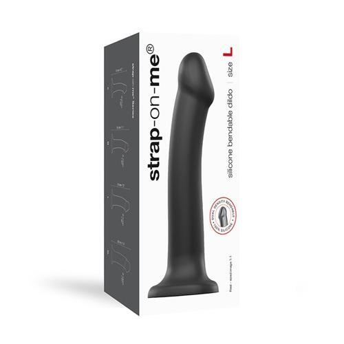 Strap-On-Me Bendable Dual-Density Silicone Dildo Black L