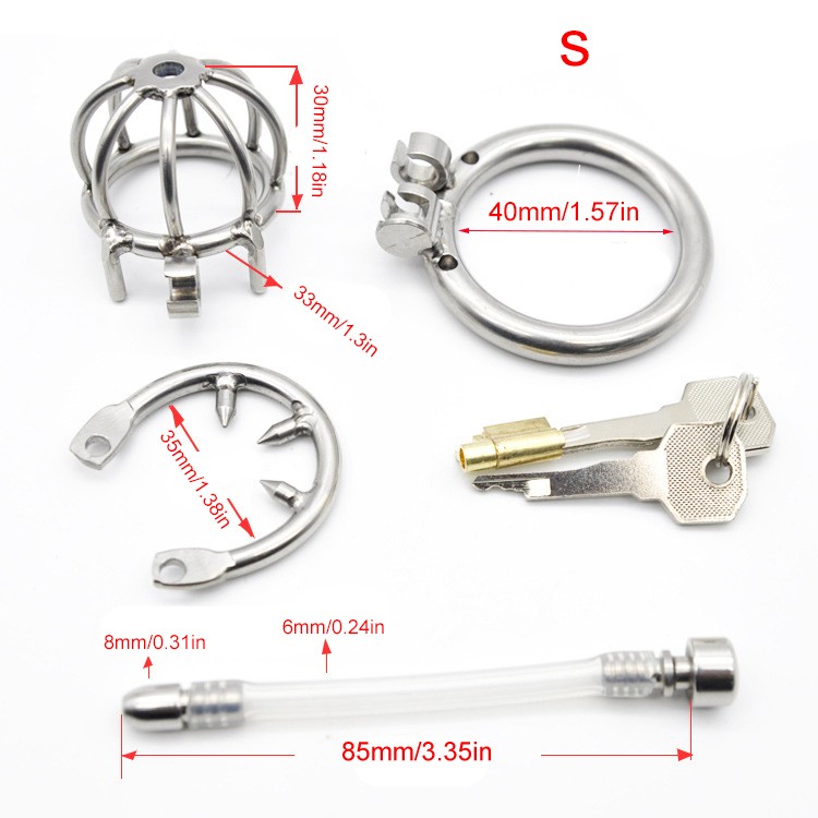 Lockable Chastity Cage Sounds Plug Penis Dilator Cock Bird Bondage Device BDSM