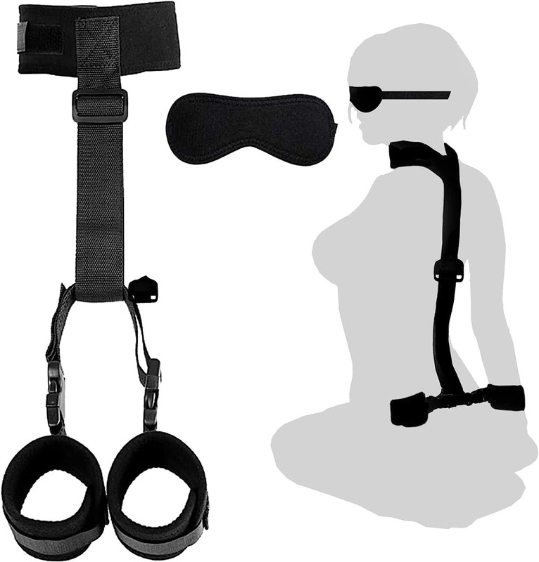 BDSM Bondage Set - Adjustable Cuffs, Collar, Blindfold for Couples' Play gallery