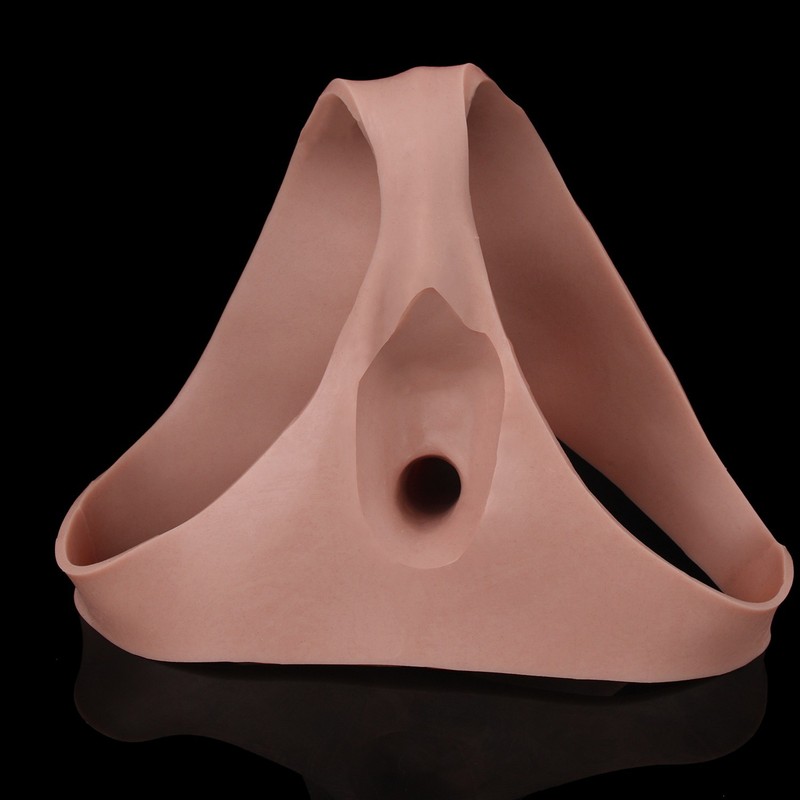 Realistic Hollow Wearable Penis Sleeve Silicone Extender Enlarger Pants For Male gallery