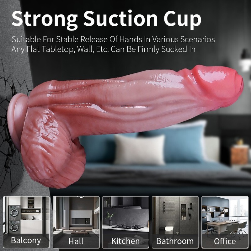 Huge Thick Big Thrusting Heating Vibrator Dildo Telescopic Women G Spot Sex Toys gallery