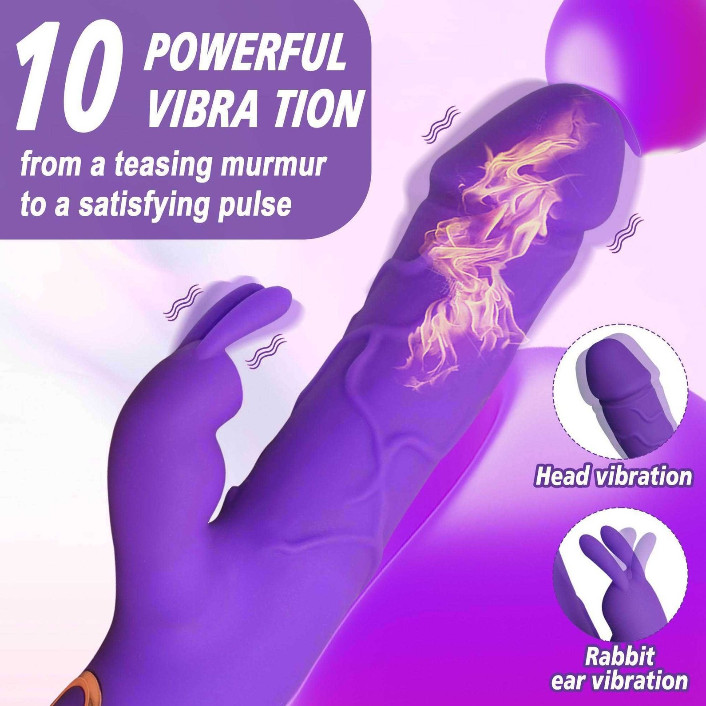 Rechargeable Rabbit Vibrator Heating G-spot Dildo Clit Massage Sex Toy for Women gallery