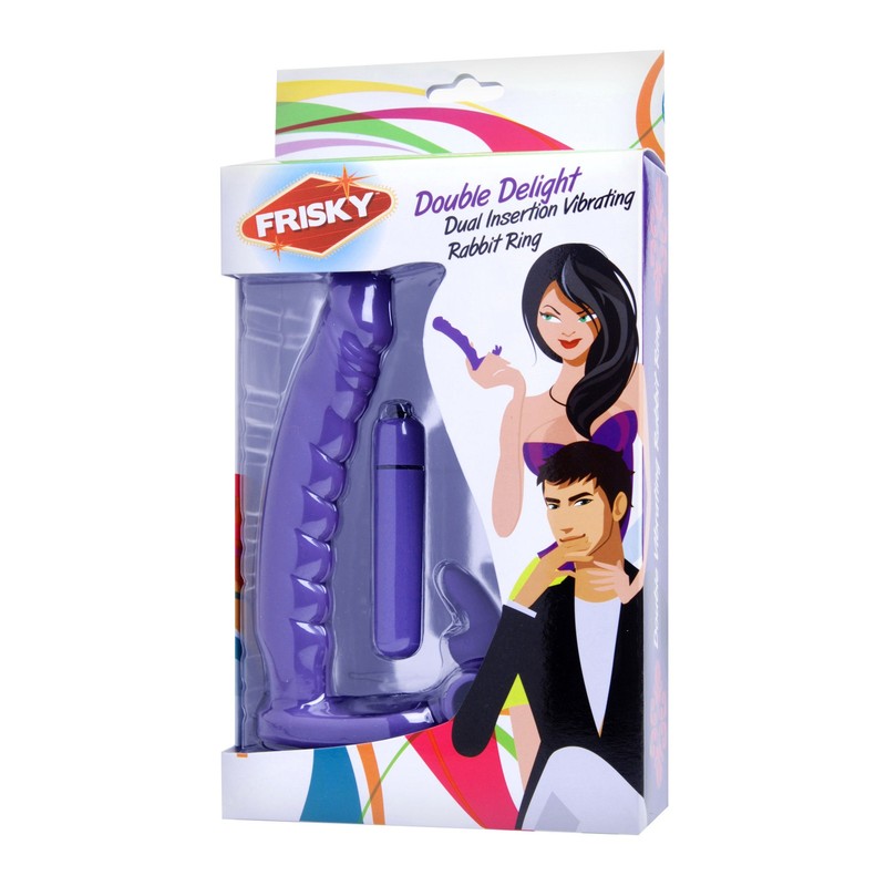 Double Delight Dual Penetration Vibrating Rabbit Cock Ring gallery