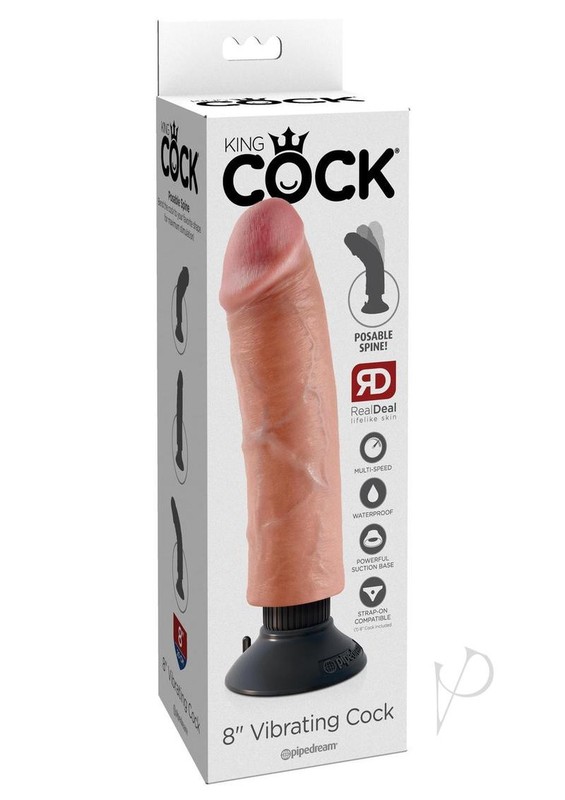 King Cock Vibrating Dildo 8in – Vanilla