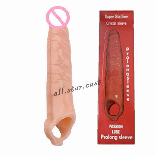 Penis Big Sleeve Reusable Silicone Condom Penile Stretcher Delay Enlarge gallery