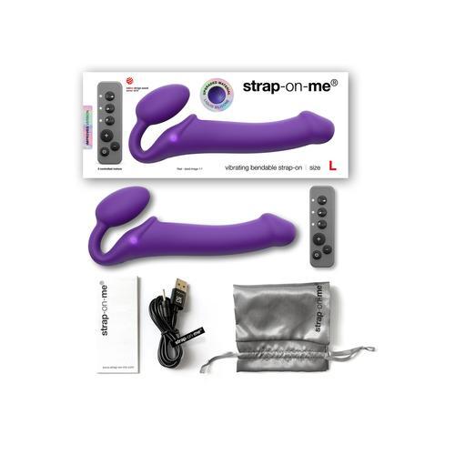 Strap-On-Me Rechargeable Remote-Controlled Silicone Vib Bendable Strap-On Pur L