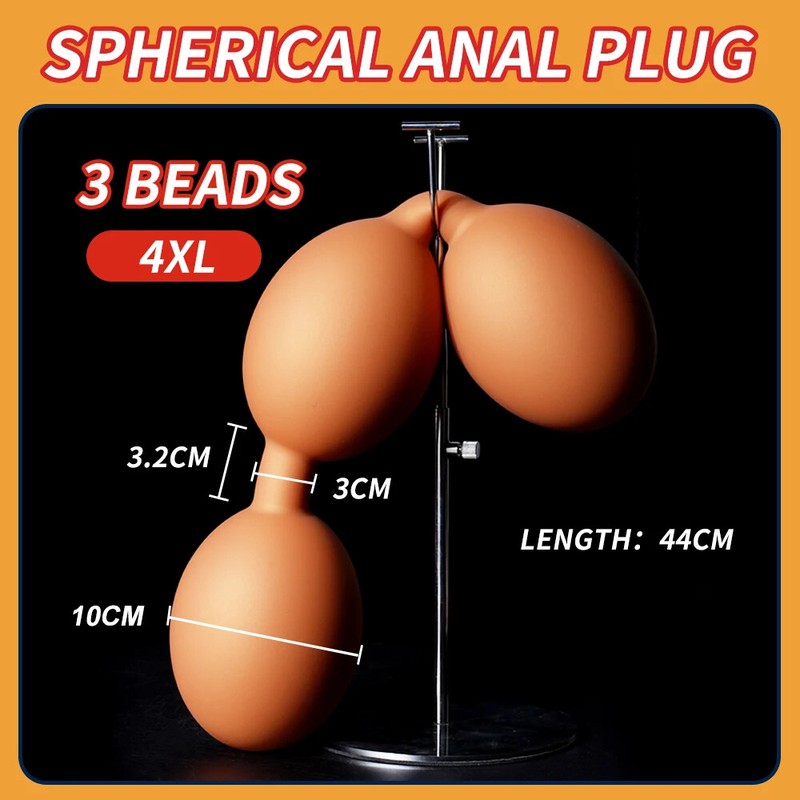 3-10cm Huge Anal Beads Big Egg Butt Plug Silicone Soft Anal Balls Dildos Sex Toy
