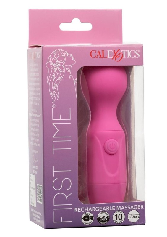 CAL EXOTICS First Time Rechargeable Silicone Mini Wand Vibrating Massager