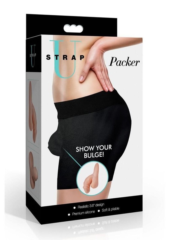Strap U Packer Silicone 3.6in Dildo – Vanilla