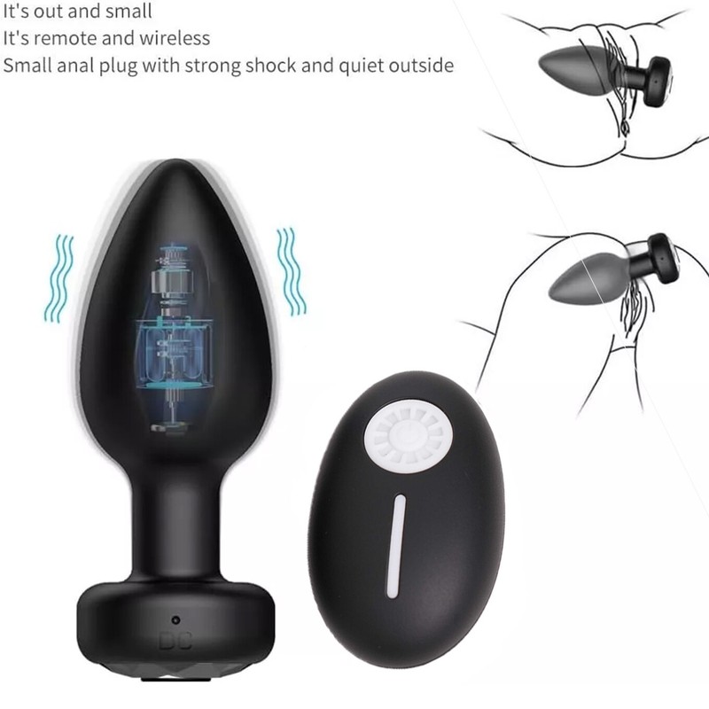 Rotating LED Light Up Anal Butt Plug Vibrator G-Spot Prostate Massager Sex Toys gallery