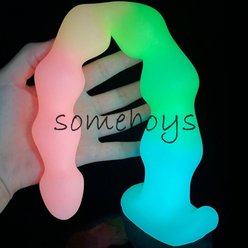 Super Long Luminous Anal Plug Dildo 7 Bead Glowing Dildo Butt Plug Anal Sex Toys gallery
