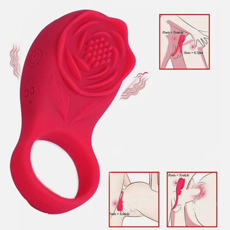Vibrating Penis Cock Ring Clit G-spot Stimulator Couple Dildo Sex Toys for Men
