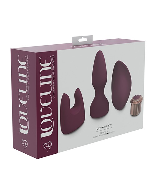 Shots LoveLine Ultimate Kit, Burgundy – 10-Speed Rechargeable Vibrator