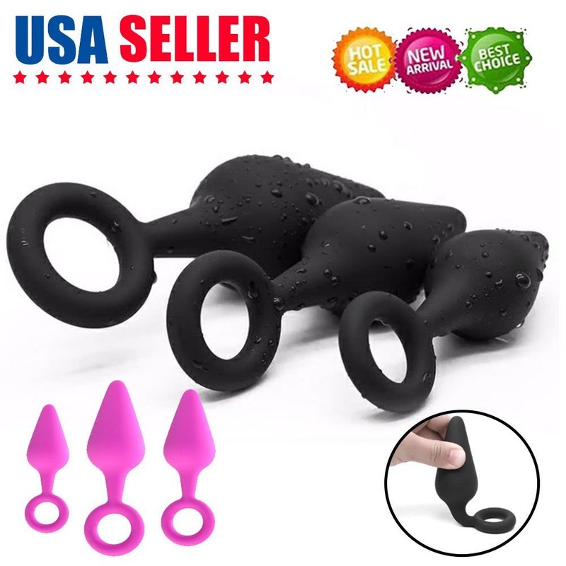 Beginner Silicone Anal Stimulator Trainer Set Butt Plug Kit S/M/L Couple Sex Toy