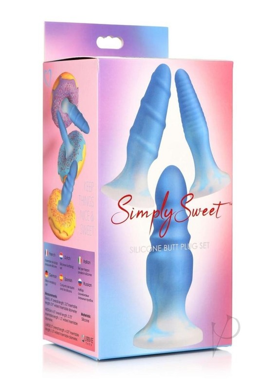Simply Sweet Silicone Butt Plug Set – Blue