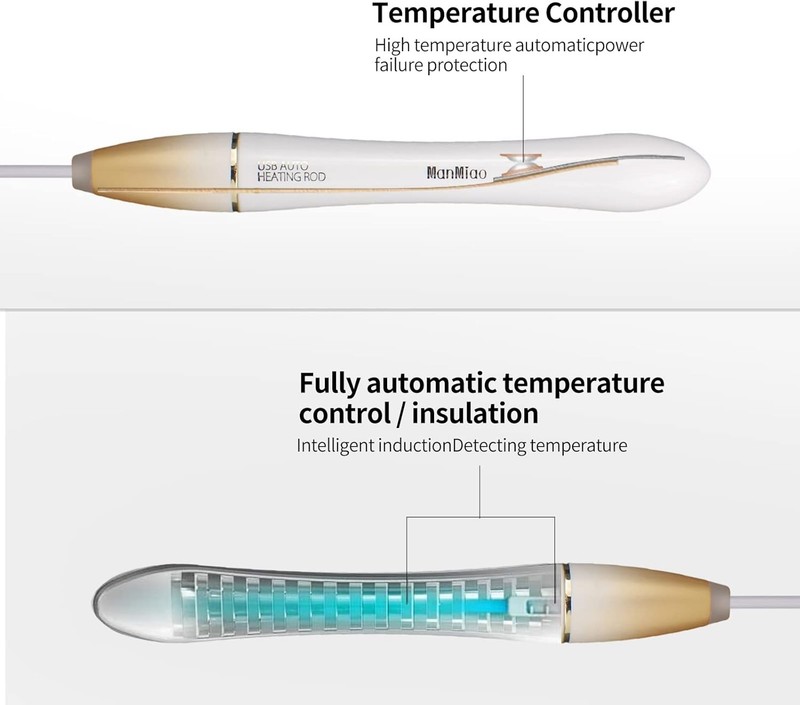 Male Masturbators Heating Rods Double Pocket Pussy Warmer White gallery