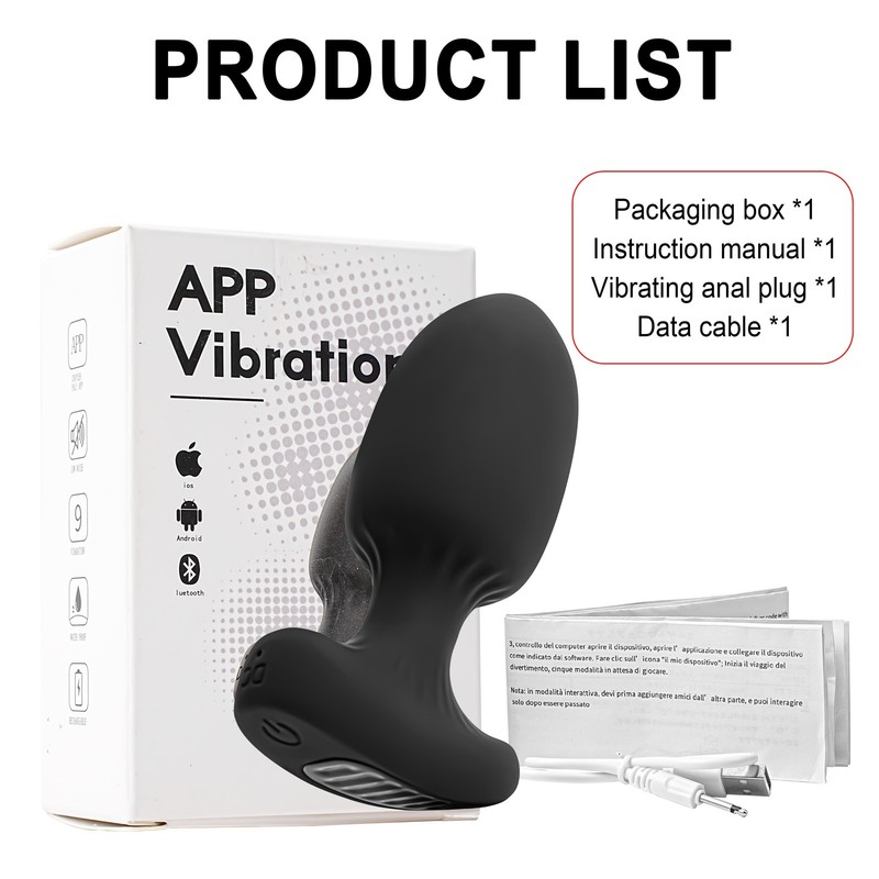 9 Vibration Anal Butt Plug Stimulator G Spot Massager APP Control Vagina Sex Toy gallery