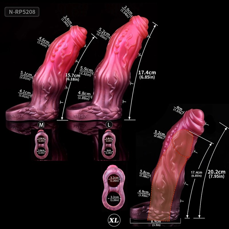 Extra Large Penis Sleeve Cock Ring Penis Extender Hollow Dick Enlargement forMen