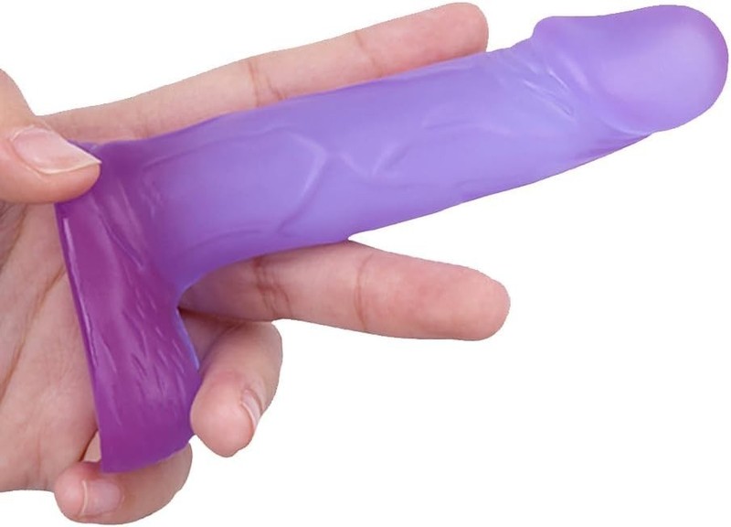 Versatile 4 Inch Purple Dildo Waterproof Anal Toy Soft Silicone for Couples gallery