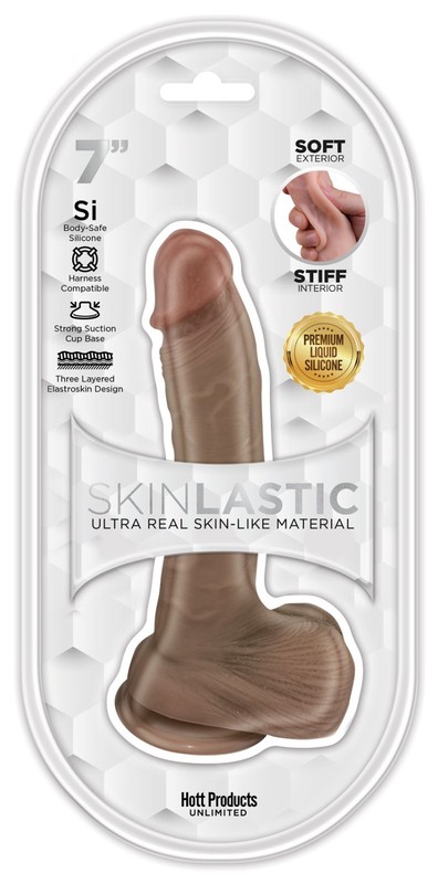 Skinsations Skinlastic Sliding Skin 7 inches Dildo with Suction Base, New