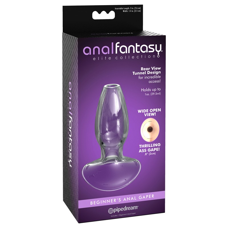 Anal Fantasy Elite Collection Beginner&rsquo;s Anal Gaper Glass Tunnel Plug Clear