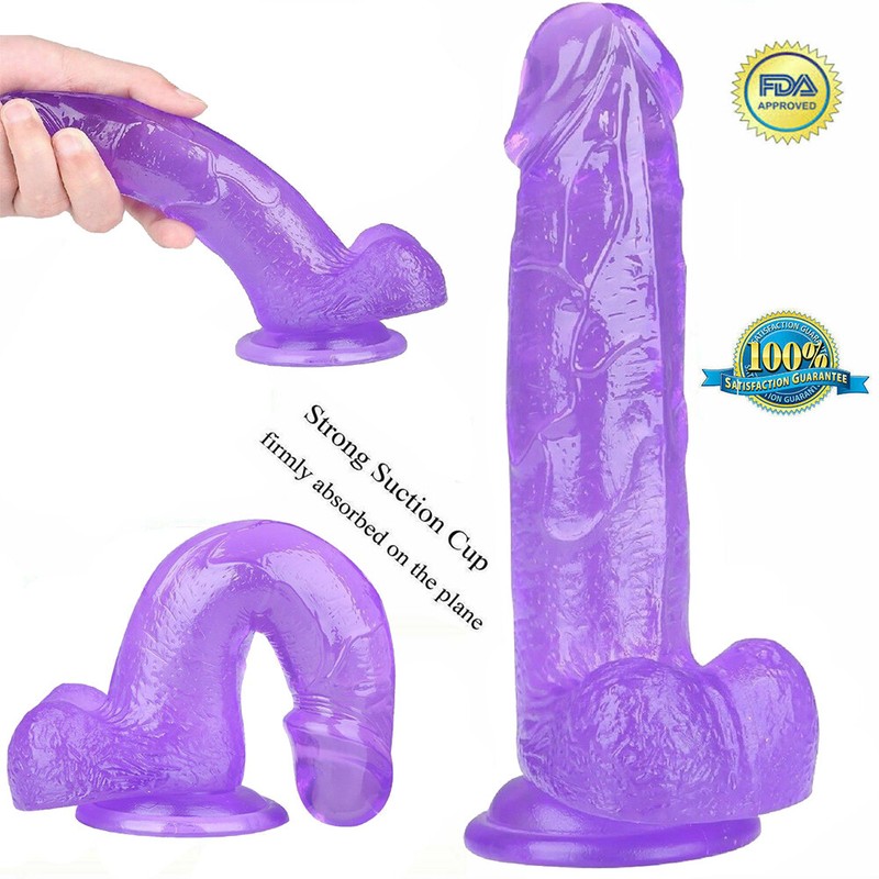 8 Inch Waterproof Dildo Dong Realistic Sex Toys Flexible Jelly With Suction Cup