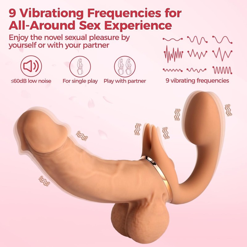 Double End Dildo Thrusting Vibrator Clit G-spot Sex Toy for Women Couple Lesbain gallery