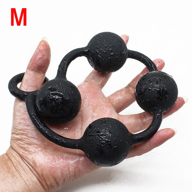 Silicone Anal 4 Ball Beads Butt Big Plug Anus Dildo Stretcher Adult Sex Toys SM