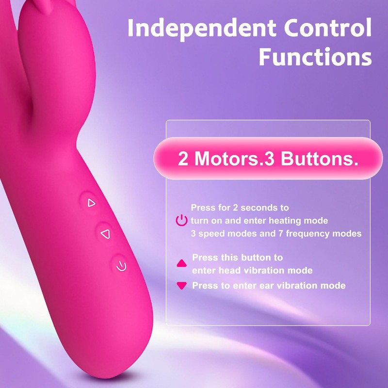 Rechargeable Heating Rabbit Vibrator Dildo G-spot Massager Sex Toy For Women US gallery