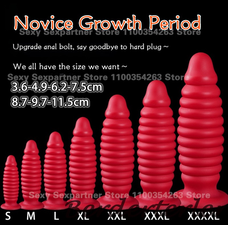 Big Silicone Bolt Anal Plug Rotating Butt Plug Thread Anal Dilator Dildo Sex Toy gallery