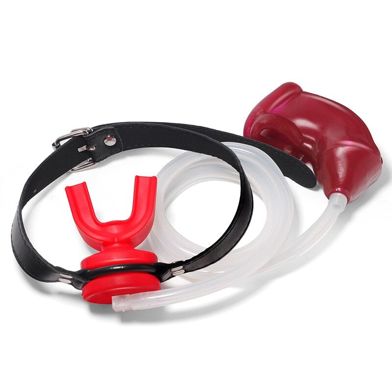 New Piss Urinal Flow Into Mouth Gag Plug Bondage Fetish Harness Slave Sex Toys