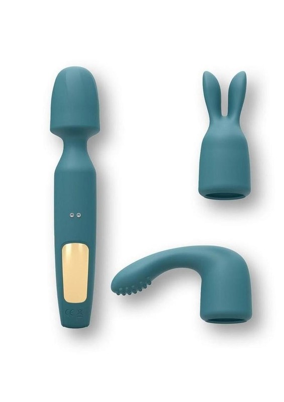 R-evolution Rechargeable Silicone Rabbit Vibrator - Teal Me gallery
