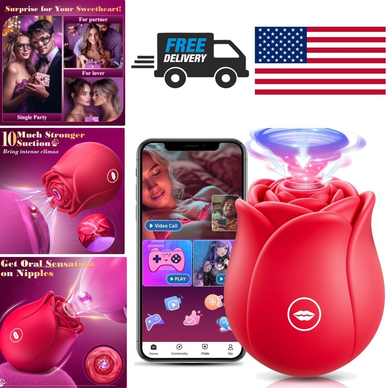 Silicone Rose Vibrator for Women with Strong Suction and Long Lasting Battery