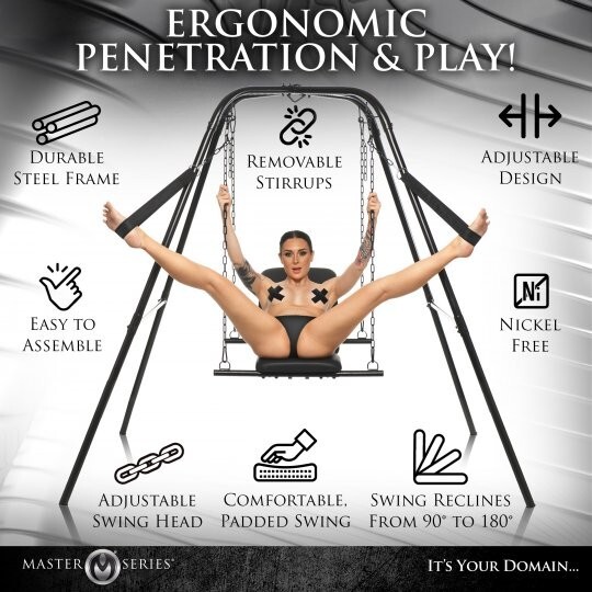 Adjustable Sex Chair with Stand Leather Sex Swing with Stand Heavy Steel Throne gallery