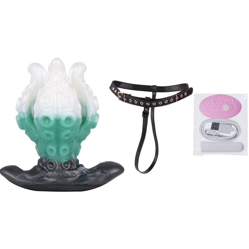 Wireless Vibrating Buttplug With Tentacle Monster Dildo Strap-on Anal Dilator gallery