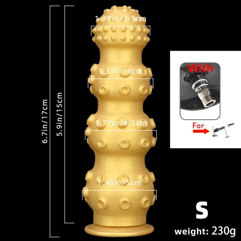 10cm Huge Bead AnalPlug Long 3XLR/Vac-U-Lock Sex Machine Attachments Masturbator