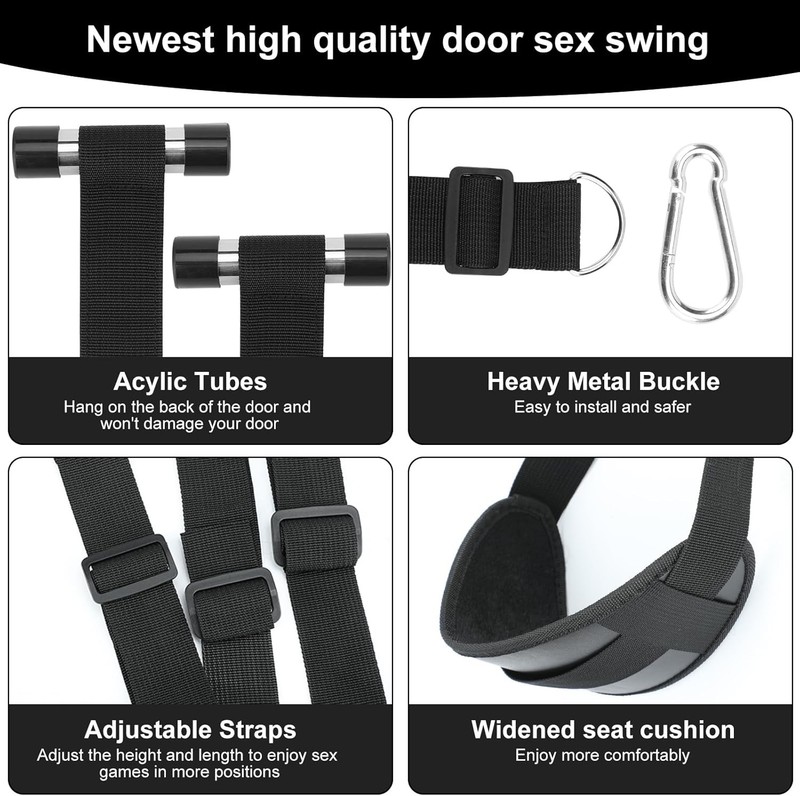 BDSM Door Sex Toys Sex Swing Bondage Slave Leather Soft Plush Sex Slings with Ad gallery