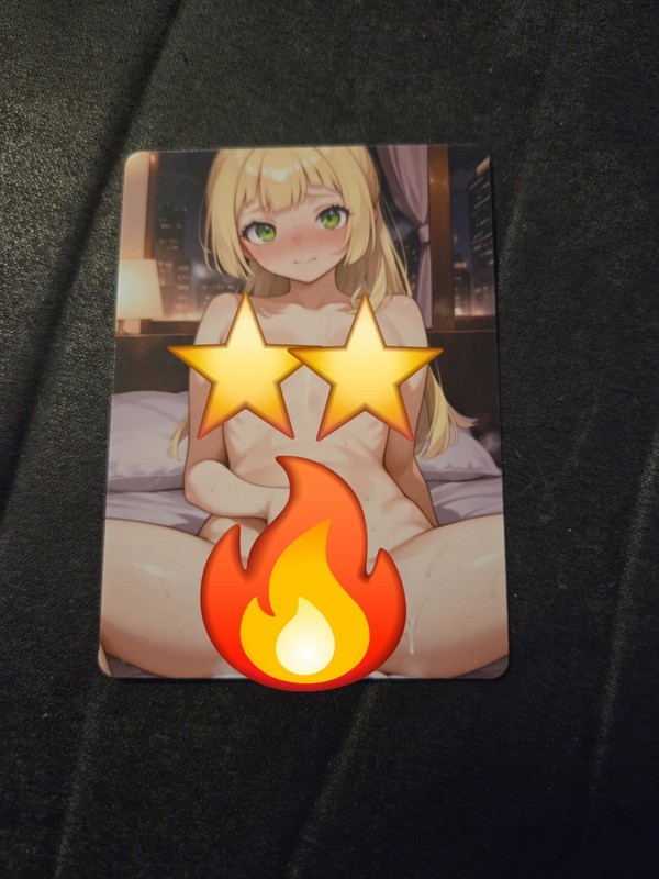 Lillie Pokegirl Custom Double Sided Card Completey Nude ! Sexy Waifu