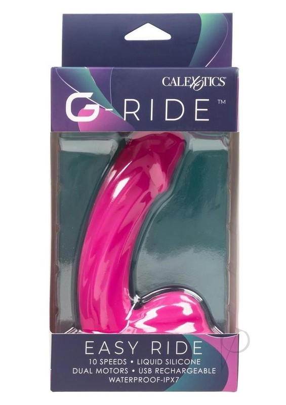 G-Ride Easy Ride Rechargeable Silicone Vibrating Dildo – Pink