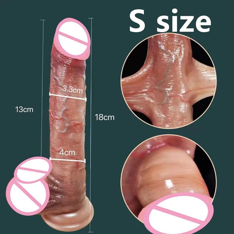Upgraded Version of Sliding Testicle Realistic Dildo G-spot Massage Sex Toy