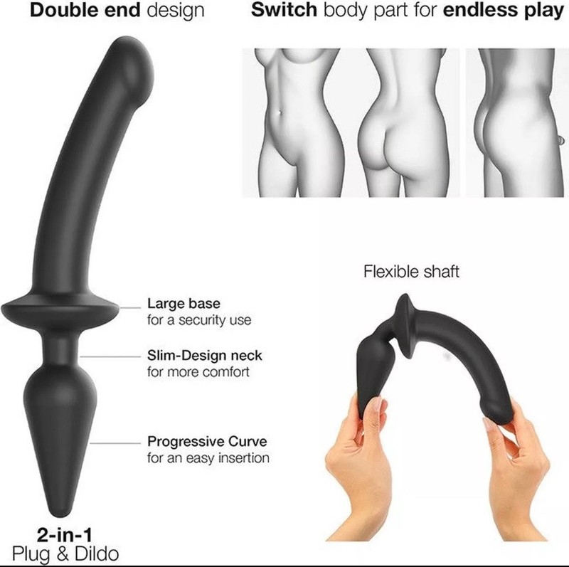 STRAP-ON-ME 2-In 1 Plug Switch Plug-In Realistic Dual-Ended Dildo XXL gallery