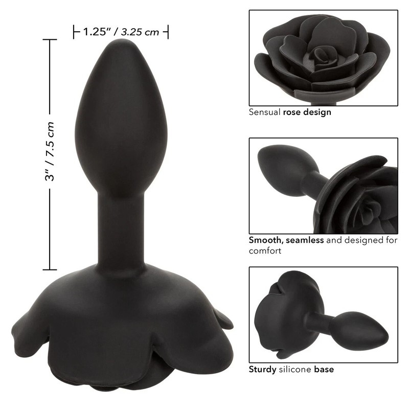 Cal Exotics Forbidden Small Rose Anal Plug Black - Tapered Butt Plug gallery