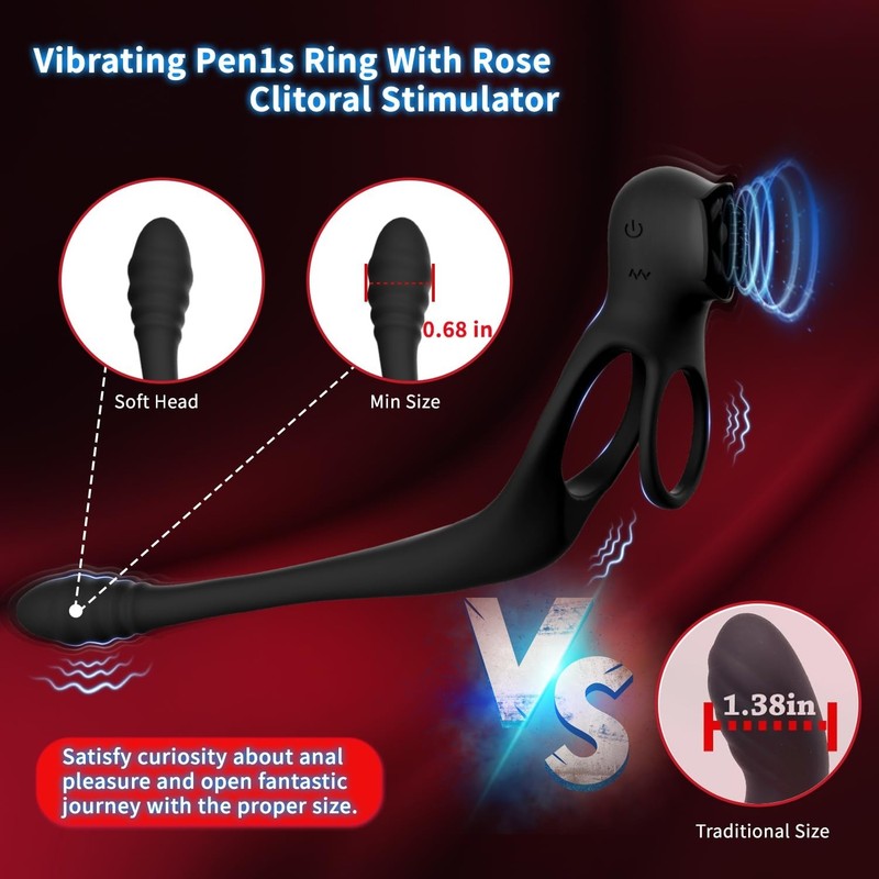 Penis Cock Ring Anal Vibrator Butt Plug Male Prostate Massager Sex Toys for Men gallery