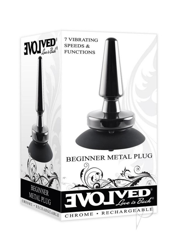 Beginner Metal Plug Rechargeable Vibrating Anal Plug – Black