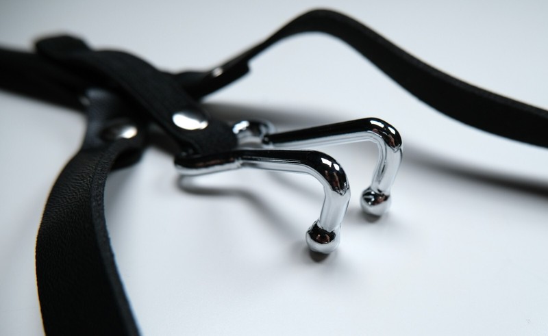 Open Mouth Hook and Nose Hook Gag BDSM Bondage Harness with Hollow Mouth Gag gallery