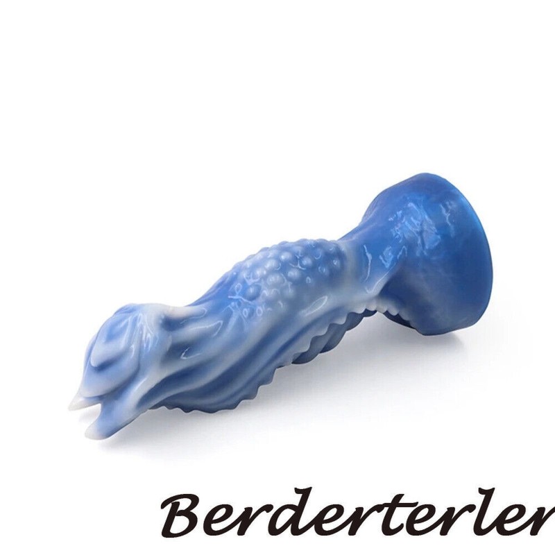 White Blue Mix Realistic Alien Dildo Soft Anal Plugs SM Sex Toy for Women gallery