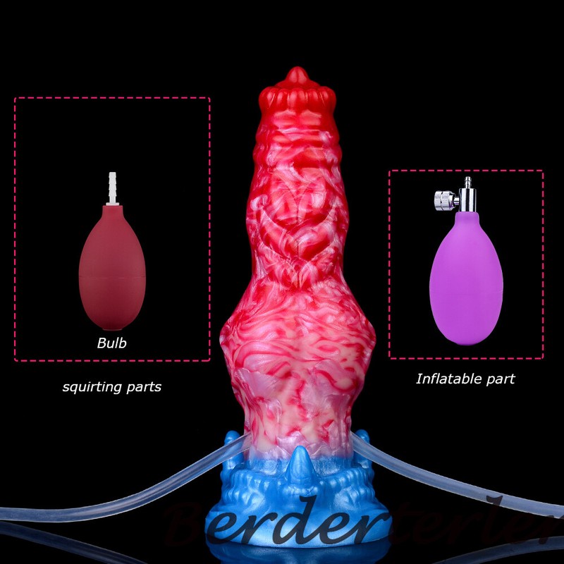 Inflatable Big Knotted Silicone Dildo Ejaculating Penis With Sucker Anal Sex Toy gallery